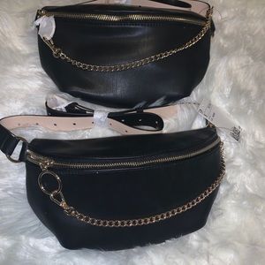 Black leather Fanny pack